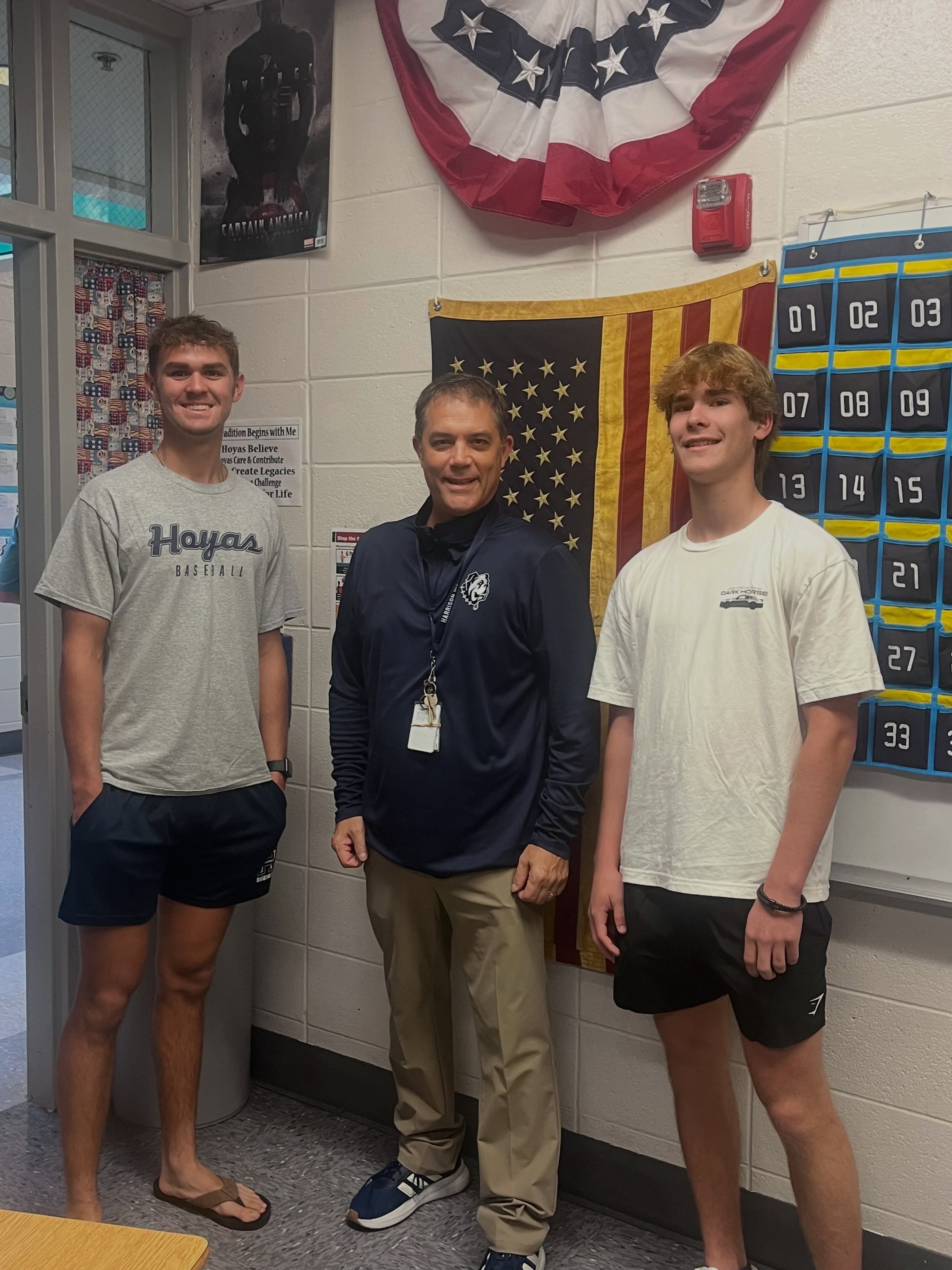 Today Wyatt & Luke recognized Mr Liscio for always challenging and pushing them in APUSH! Good job Mr. Liscio, IRON SHARPENS IRON