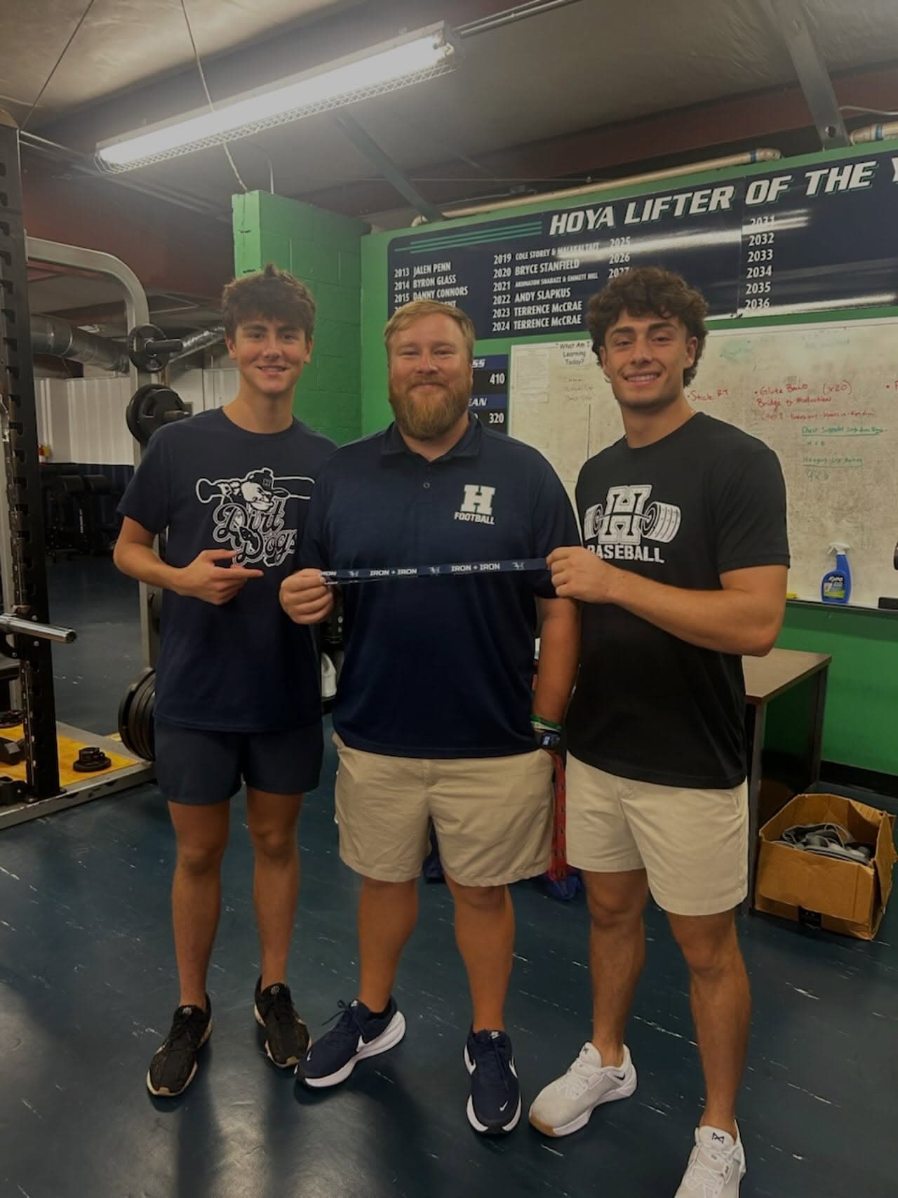 Today Alex and Barrett chose to recognize Coach Turner for pushing us each day in the weight room! IRON SHARPENS IRON