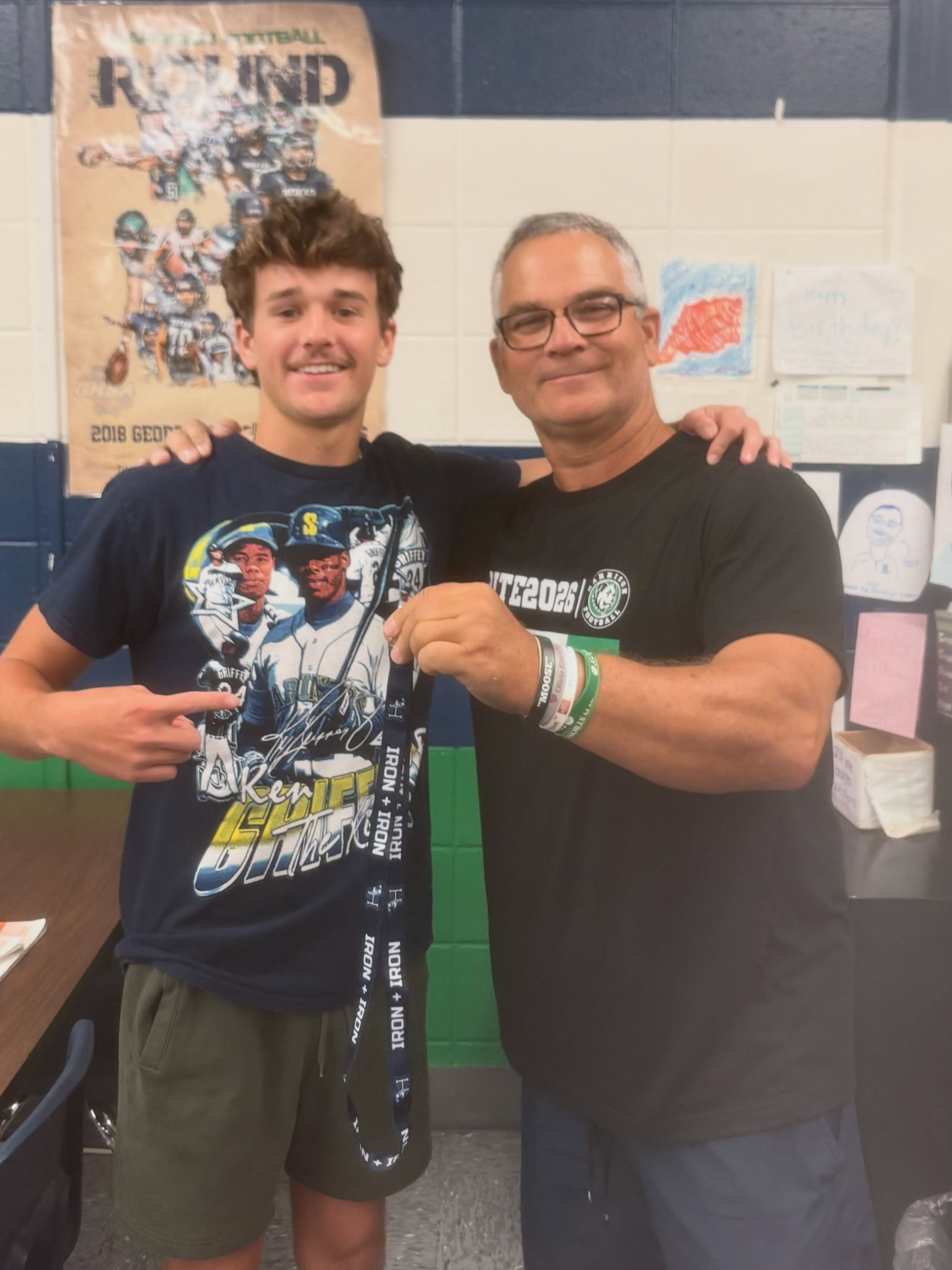 Today Chase chose to recognize Coach Williamson. Thank you for simply being a great guy and always being uplifting. IRON SHARPENS IRON